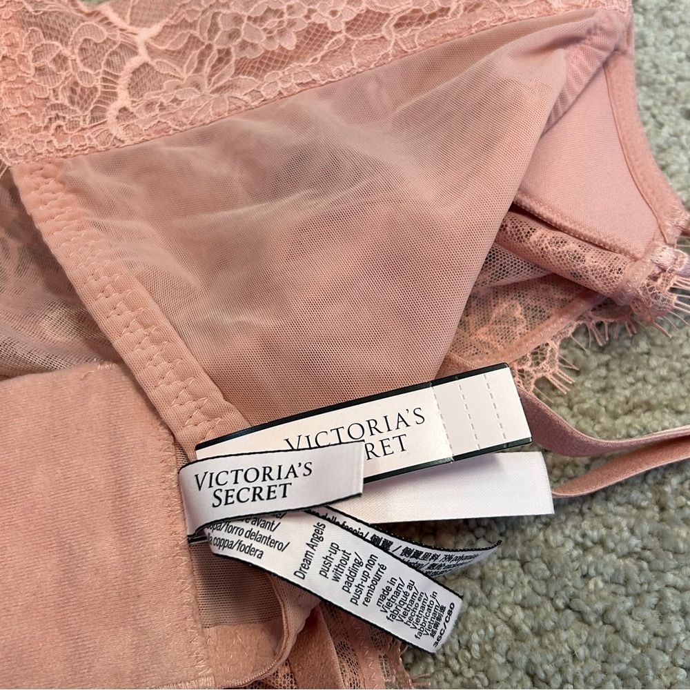 Victoria’s Secret HOLIDAYS/Dream Angel Pink Rhinestone Lace Bra Corset Bustier - Picture 8 of 11